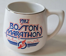Boston Marathon 1982 Coffee Mug Vintage Concepts Unlimited Made USA Silver Trim picture