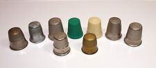 Vintage Lot of 9 Sewing THIMBLES Different Sizes & Styles picture