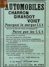PUTEAUX (92) AUTOMOBILES CHARRON GIRARDOT VOIGT (CGV) ADVERTISING 1903 picture