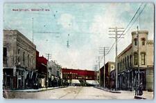 1910 Main Street Railroad Buildings Power Post Marinette Wisconsin WI Postcard picture