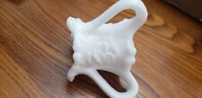 Vintage Kemple Pansy Milk Glass Toothpick Holder 3 Handles Footed Match picture