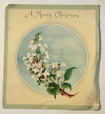 Vintage Merry Christmas Greeting Card. Confederate Jasmine Flowers picture