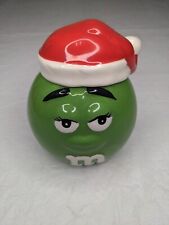 Mrs. Green Mars M&M's 6”H Ceramic Cookie/Candy Jar Santa Claus Hat picture