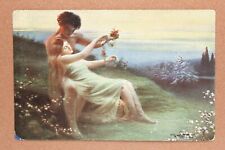 RARE Tsarist Russia postcard 1909s Semi Nude Nymph. Naked man. Spring evening  picture