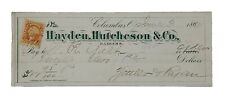 1871 Bank Check: Hayden, Hutchenson & Co, Columbus, OH picture