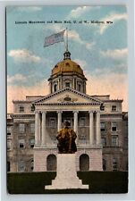 Madison, WI-Wisconsin, Lincoln Monument U W, c1916 Vintage Postcard picture