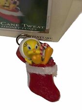 Vintage Hallmark 1” Miniature Christmas Ornament Looney Tunes Candy Cane Tweet picture