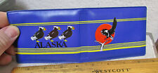 vintage Alaska Kids Plastic Wallet, Puffins & Bald Eagle, places for ID & misc picture