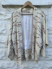 Vintage Japanese Silk Floral Kimono Robe Women’s Ivory Asian Collectors Handmade picture