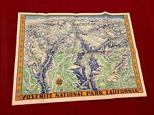1955 Original Della Hoss Yosemite National Park California Lithograph Map HTF picture