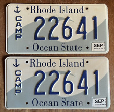 (2) Matching Rhode Island Camper License Plates (#22641) 