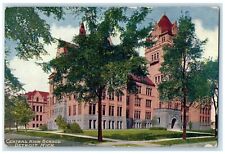 1910 Exterior View Central High School Building Detroit Michigan Posted Postcard picture