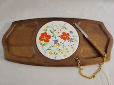 Gail Craft Vintage Cheese Board Serving Tray W Knife Quality Japan charcuterie  picture