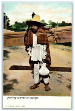c1910 Man Carrying Hauling Lumber to Market Mexico Unposted Antique Postcard picture