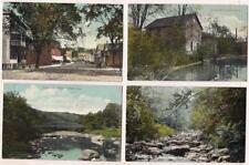 4 PCs Huntington Mass~c 1915~Old Mill~Main St~Bridge~Pond Brook~VG picture