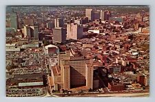 Atlanta GA-Georgia, Aerial View Skyline and Grady Hospital, Vintage Postcard picture