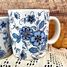 Vintage Blue White Floral Mug Copenhagen Gailstyn Sutton FINE STONE ovenproof EC picture