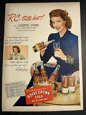1948 Hollywood RC Royal Crown Cola Soda Ad Loretta Young Movie Star Pin Up picture