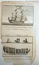 English engraving dated 1794: SECTION of an ENGLISH FIRST RATE SHIP of WAR picture