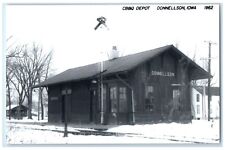 1962 CB&Q Depot Donnellson Iowa Railroad Train Depot Station RPPC Photo Postcard picture