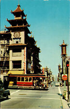 1950s San Francisco CA Chinatown Grant Street Old Cars posted Postcard  picture