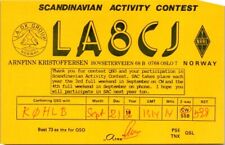 VTG HAM RADIO CQ QSL QSO POSTCARD LA8CJ NORWAY 1986 picture