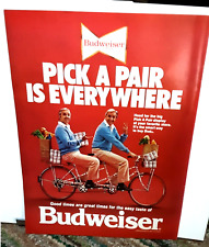 1978 Budweiser Pick A Pair Men On Bike Beer Vintage Print Ad Good Times picture