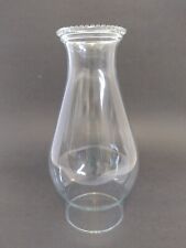 Vintage Lamp Chimney Beaded Glass Edge 8-5/8