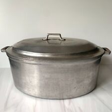Vintage Miracle Maid Cast Aluminum Oval Roasting Pan & Lid Heavy Duty picture