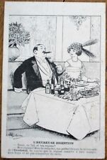 Guillaume/Artist-Signed 1914 Postcard: Cigar-Smoking Man & Woman, Desserts picture