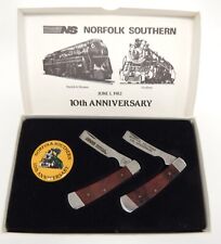 Norfolk Southern Knife Set-10th Anniversary-June 1, 1982-2 Cherokee Knives 1008 picture