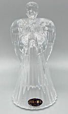 Vintage DePlomb Clear Crystal Angel Candlestick Holder Made in USA 7 inches picture