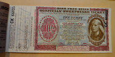 Irish Free State Hospitals Sweepstake Lottery Ticket Stub Unused 1937 Derby #1 picture