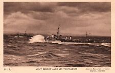 French Navy Destroyer Standing with the Torpedo Boats  - War Time picture