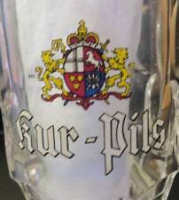 Vintage German KUR PILS Dimpled Glass Beer STEIN Bier Gold Rim Bier Crest Bar picture