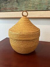 Vintage 1960's Rosenthal Netter Woven Ice bucket With Lid Styrofoam inside picture