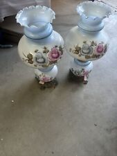 2 vintage table lamps pair 1970s three way light Quoizel picture