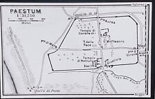 Plan of Paestum, Italy, Baedecker's, Magic Lantern Glass Slide picture