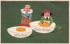 LP63 Easter Holiday Children Eggs Vintage Embossed PFB Publisher Postcard picture