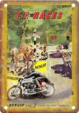 Vintage Dunlop Motorcycle Poster Reproduction Metal Sign F72 picture