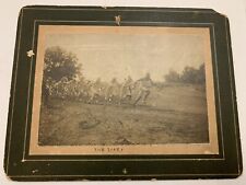 1899 Men Pulling Horse Farm Wagon Pulling Race Real Photograph picture