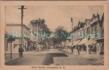 Greenport LI NY - MAIN STREET STORE FRONTS - Postcard picture