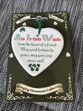 NEW An Irish Wish The Shamrock Hanging Heart Fine Porcelain Ornament picture