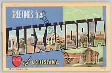 GREETINGS FROM POSTCARD - Alexandria Louisiana 1940's Unused picture