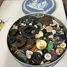 3 lbs. Lot of Vintage Buttons Sewing Craft, Plastic, Celluloid W/ Tin picture