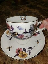 Grace’s Tea ware / Cup And Saucer / Parakeets And Flowers / fine porcelain picture