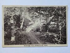 Antique Greetings From Rossville, Kansas Postcard 1927 Photo Brown General Scene picture