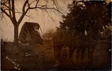 RPPC Postcard Woman in Buggy Pulled by Horses Quincy Missouri  c.1904-1918  X667 picture