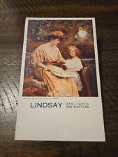 Postcard Early Advertising Lindsay Girl Gas Lights And Mantles picture