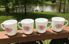Lot of 4 Corning Corelle SUMMER FAIR Rose Flower Floral Coffee Cups picture